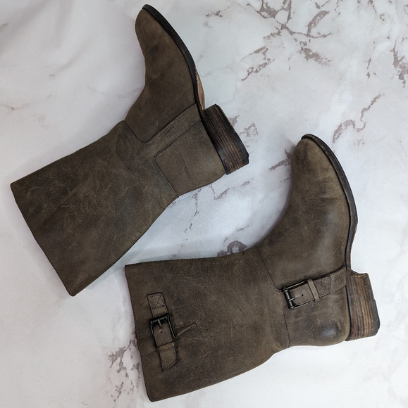 Cole Haan Boot Women 10 B Brown Calf Riding Leora Moto Pull Buckle - Picture 11 of 11